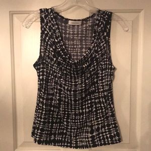 Calvin Klein sleeveless, swoop neck blouse. Petite small.